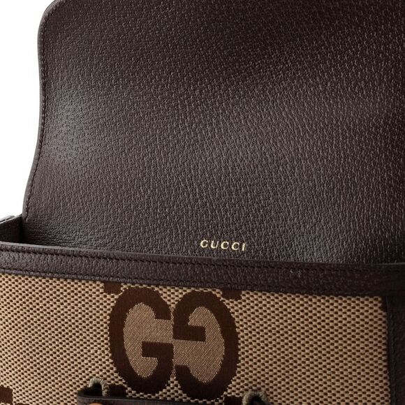 Gucci Horsebit 1955 Shoulder Bag Jumbo GG Canvas Mini Brown - Picture 7 of 8